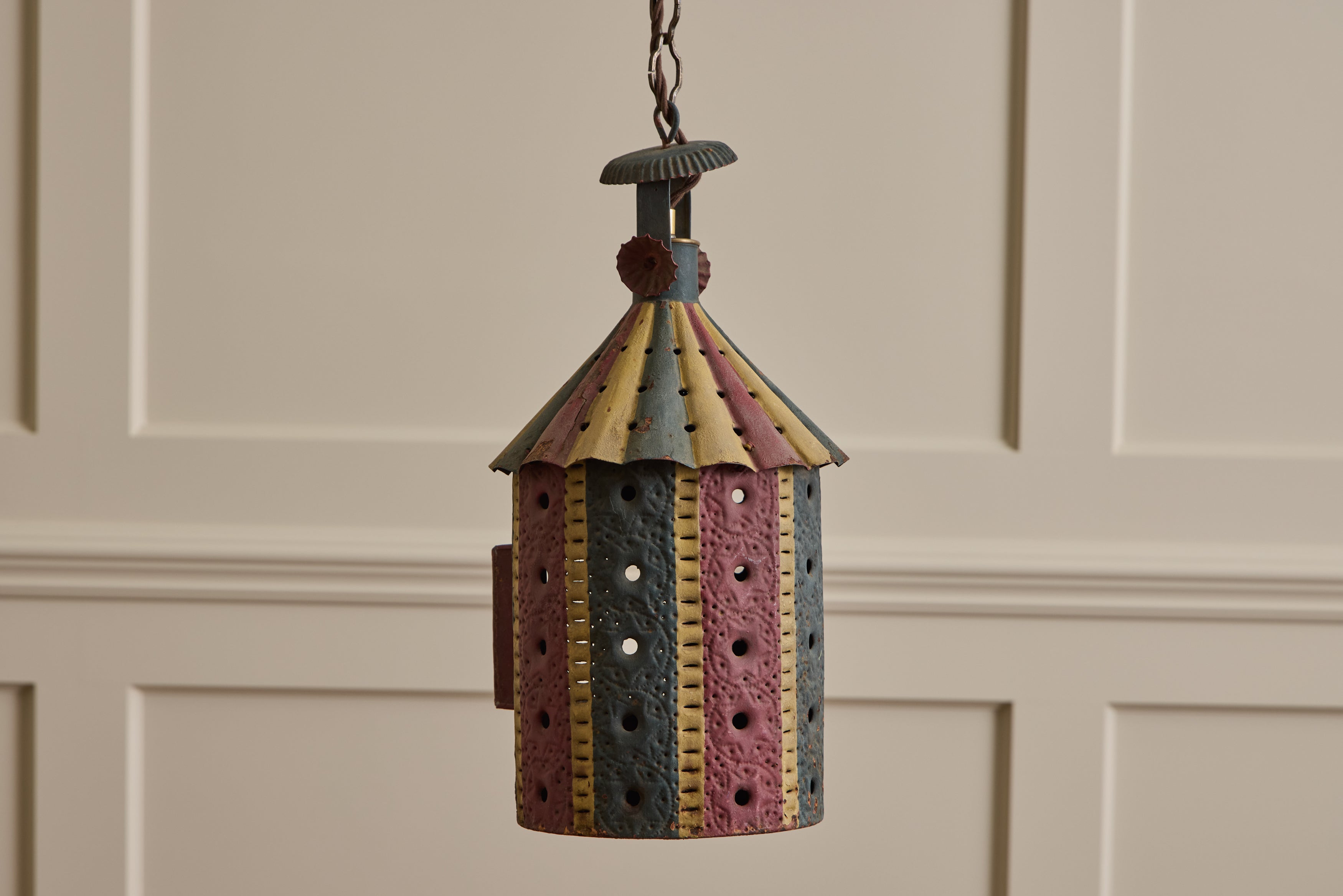 Striped Tole Lantern