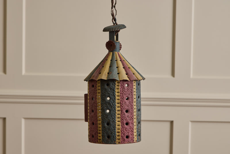 Striped Tole Lantern