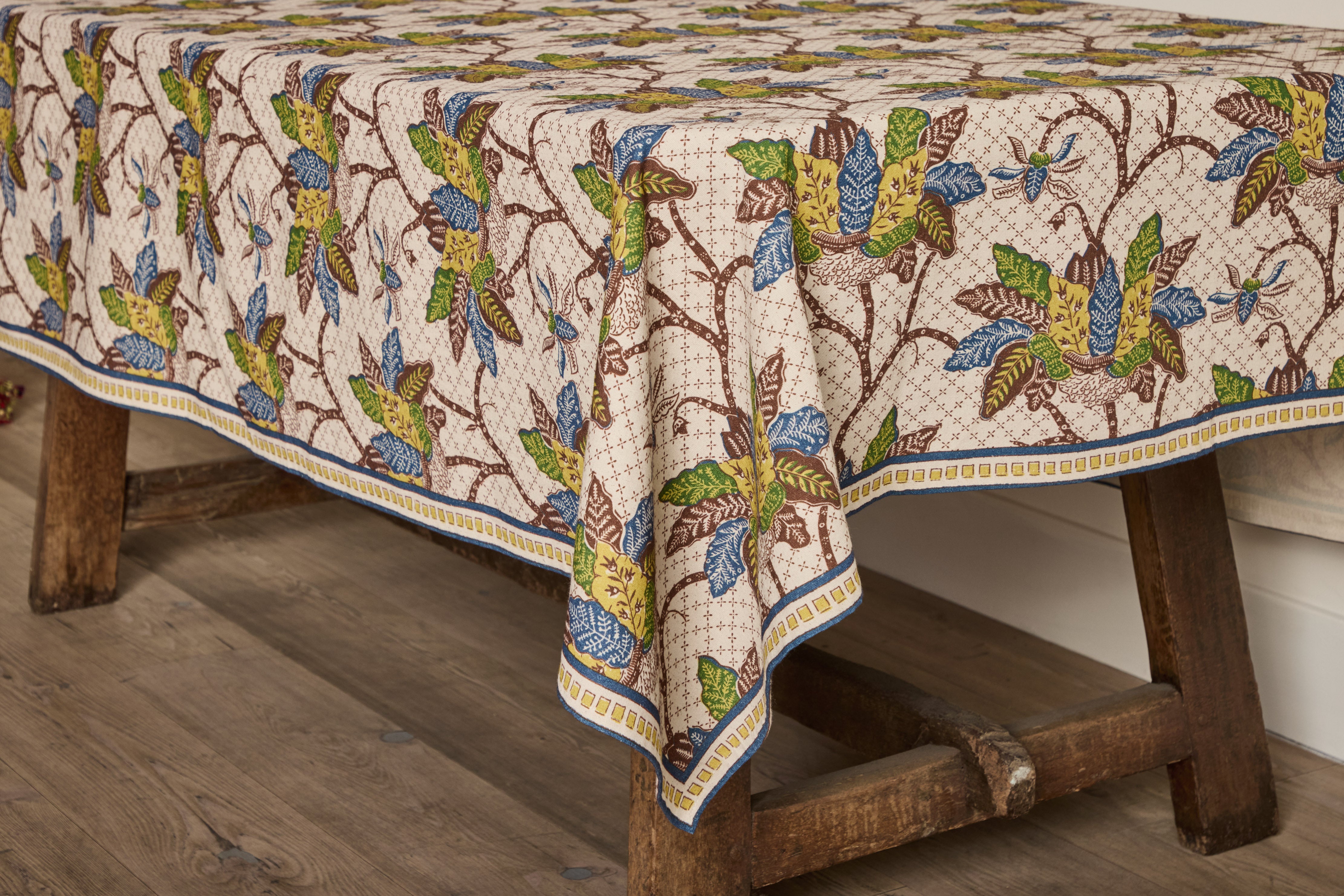 Nickey Kehoe Night Bloom Tablecloth, Citron Medley