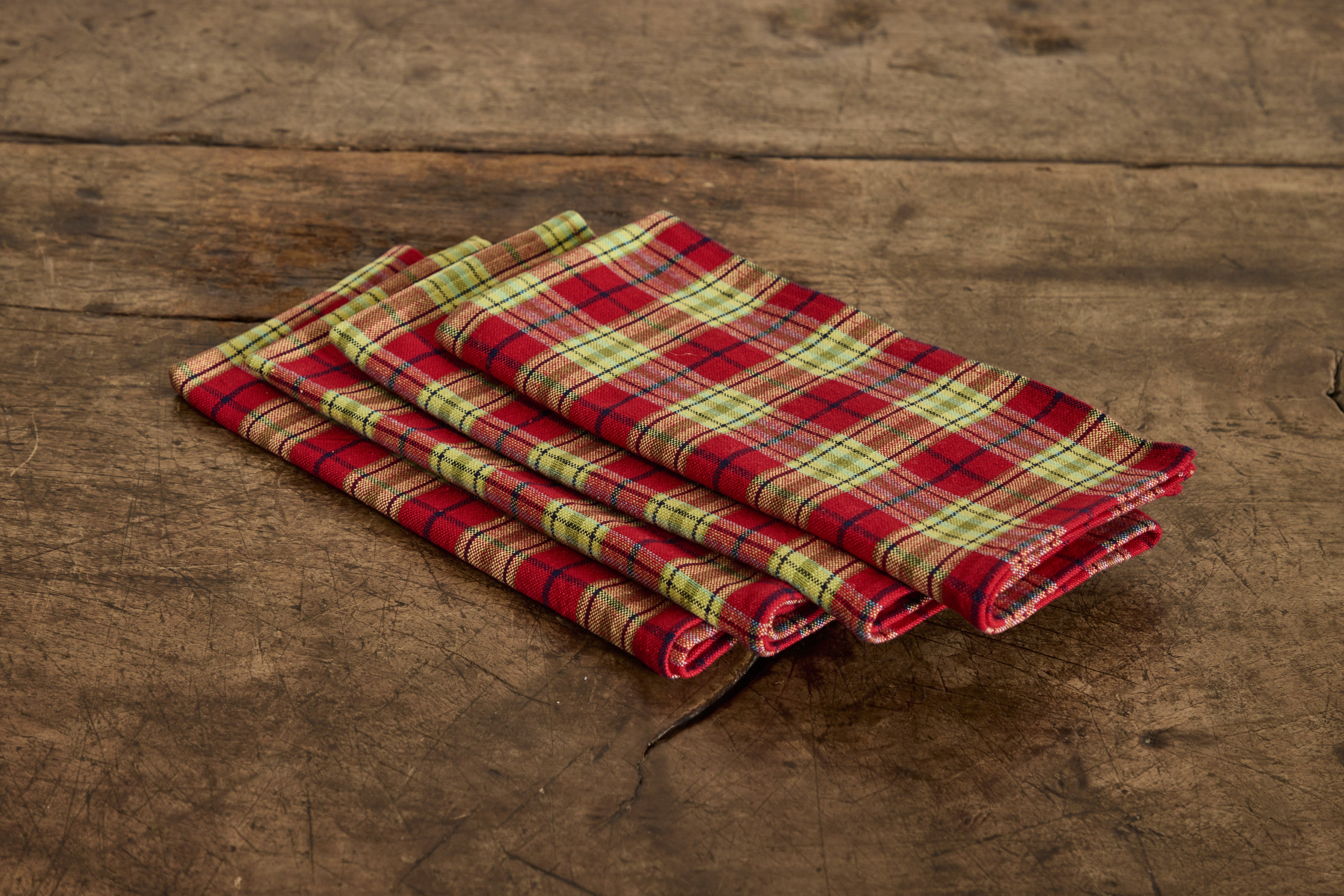 Nickey Plaid Napkins, Set of 4