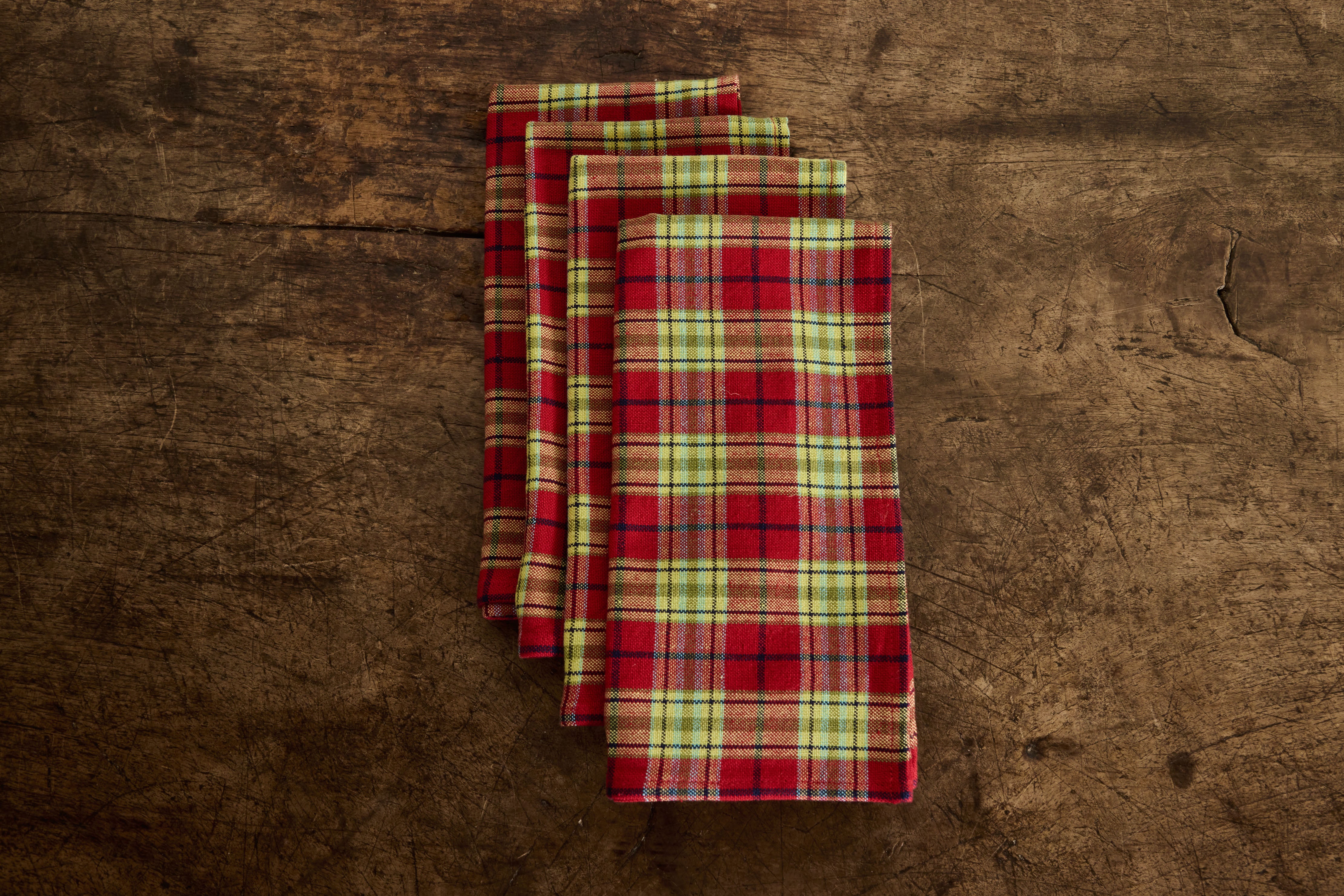 Nickey Plaid Napkins, Set of 4