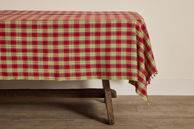 Heather Taylor Home, St. Nickey Plaid Tablecloth