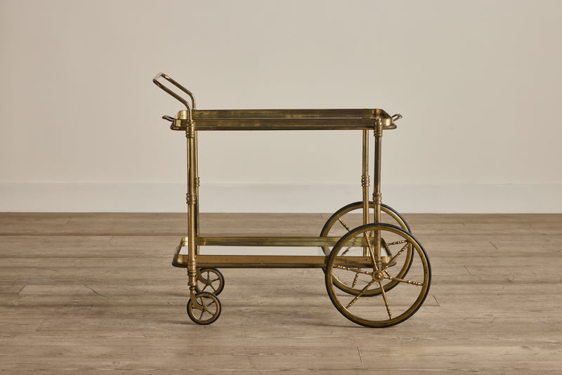 Mid Century Brass Bar Cart (LA)