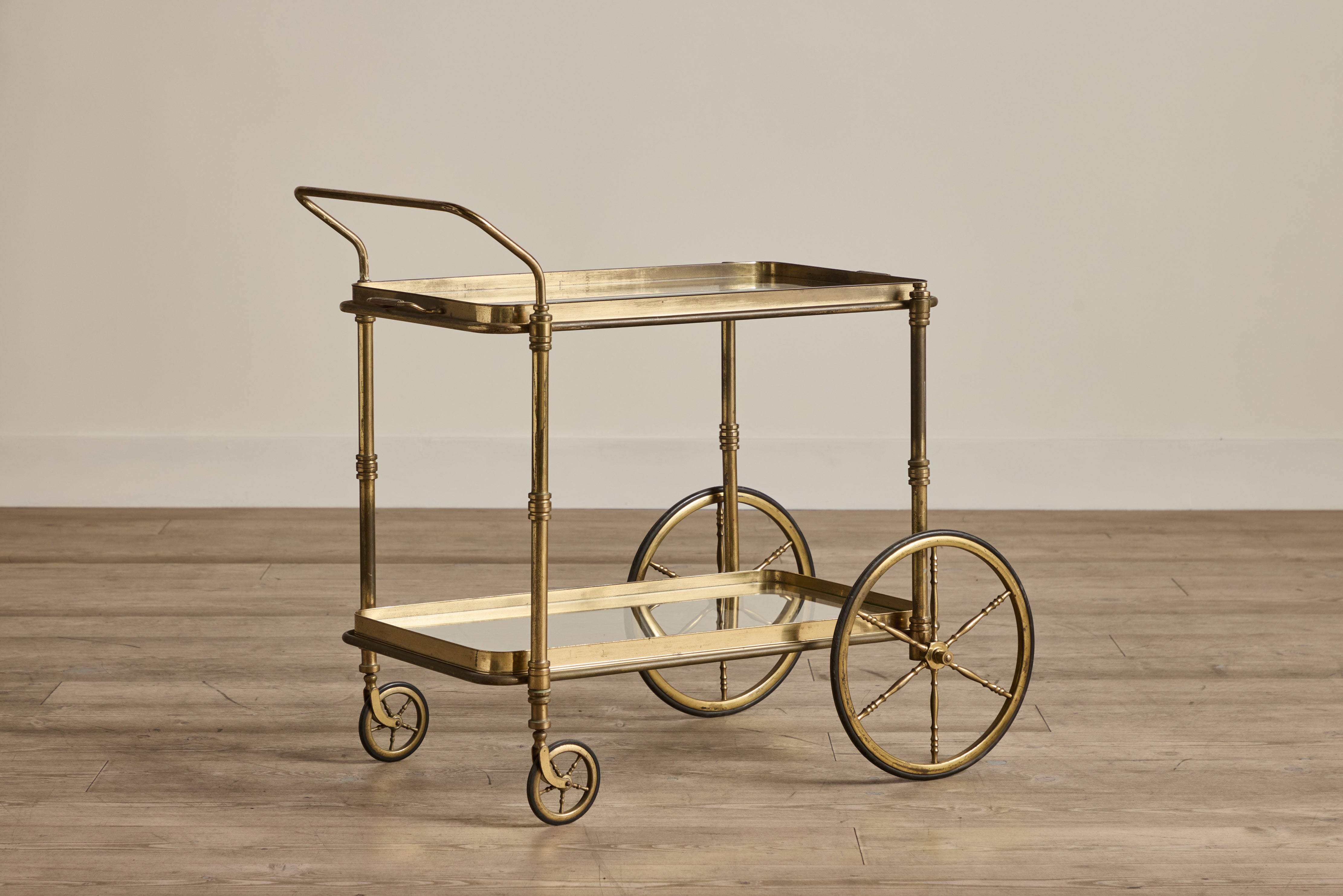 Mid Century Brass Bar Cart (LA)