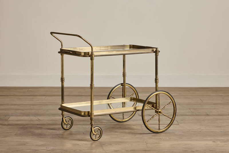 Mid Century Brass Bar Cart (LA)