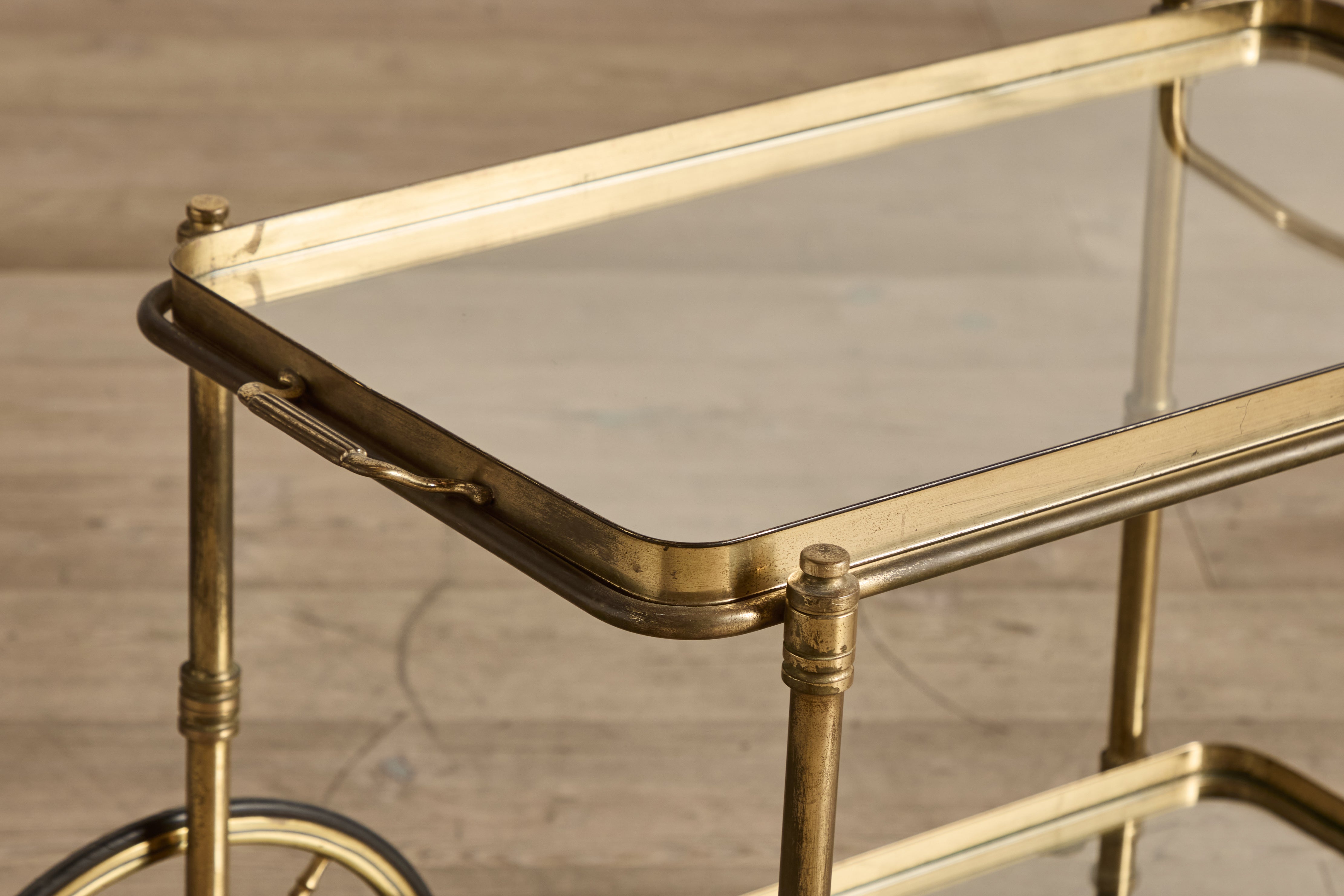 Mid Century Brass Bar Cart (LA)