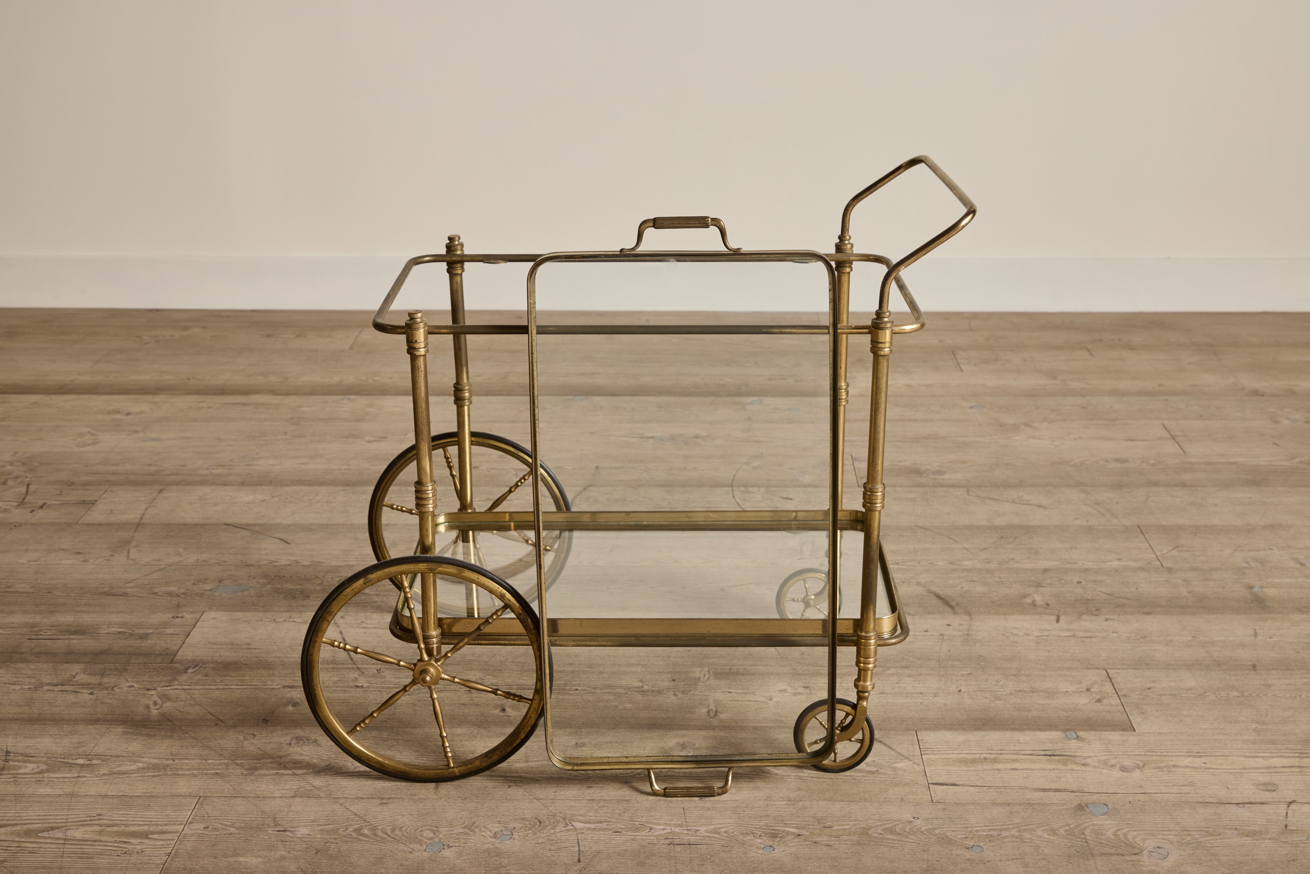 Mid Century Brass Bar Cart (LA)