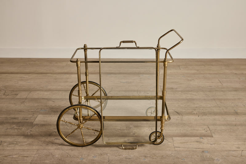 Mid Century Brass Bar Cart (LA)