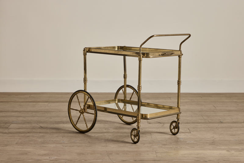 Mid Century Brass Bar Cart (LA)