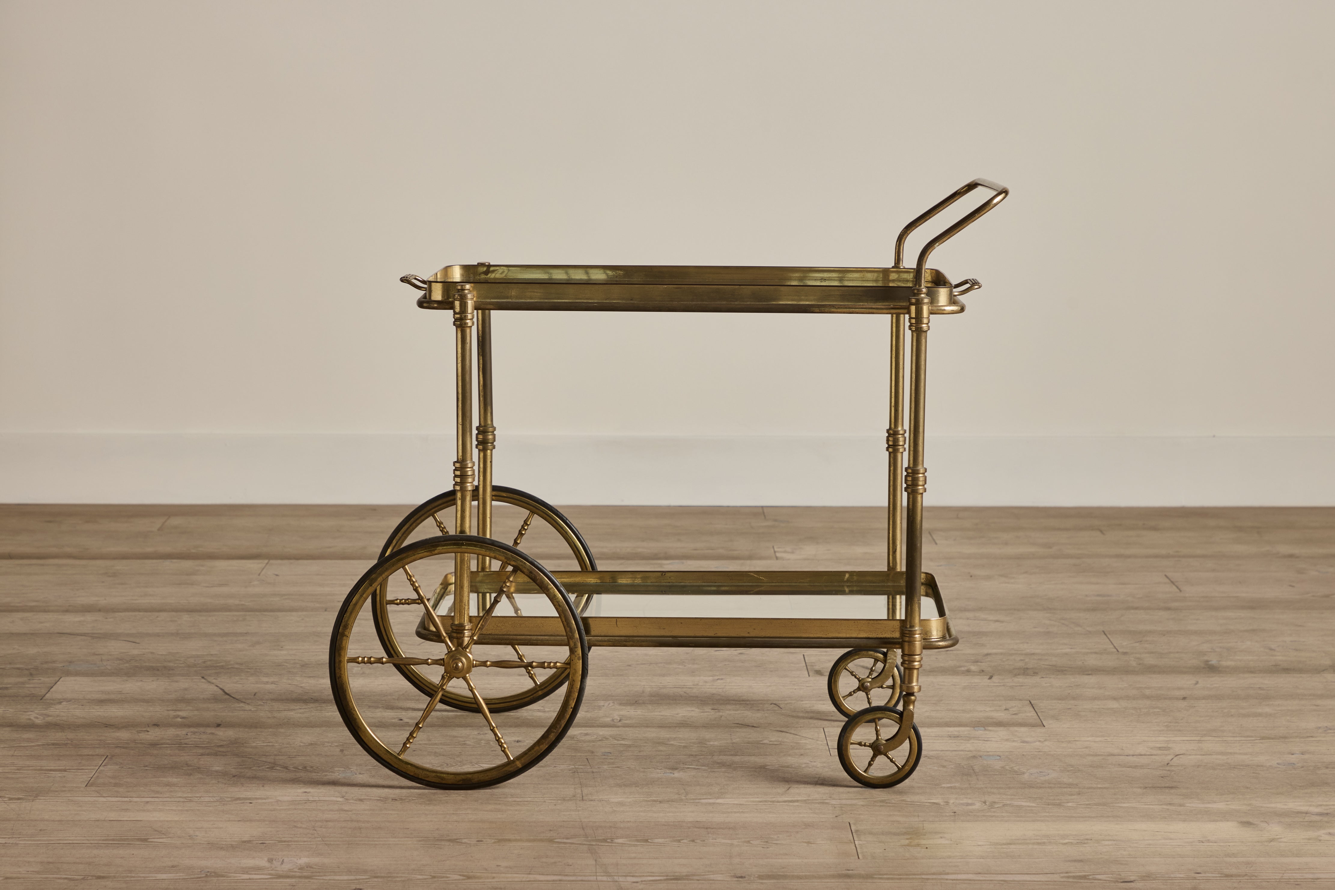 Mid Century Brass Bar Cart (LA)