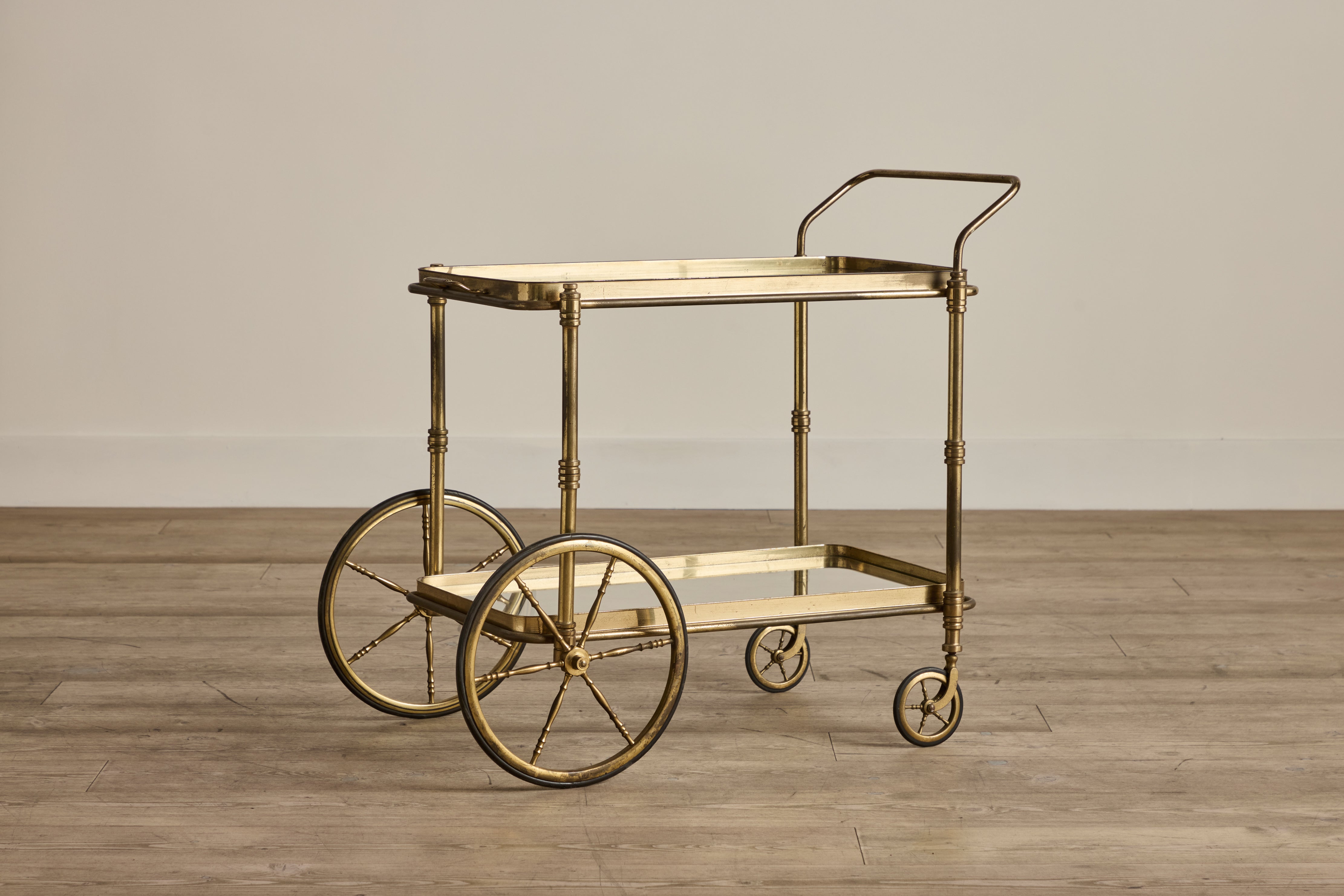 Mid Century Brass Bar Cart (LA)