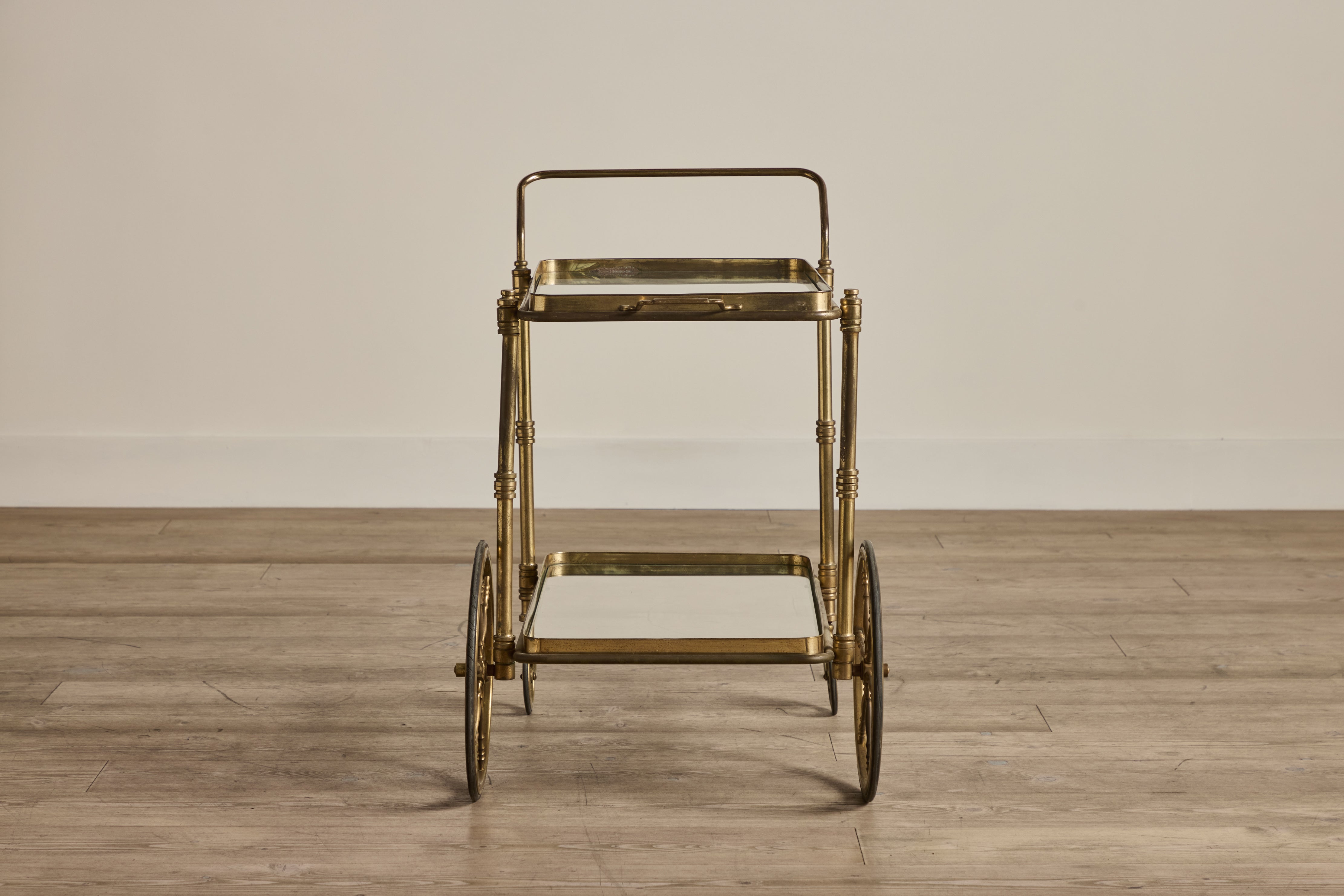 Mid Century Brass Bar Cart (LA)