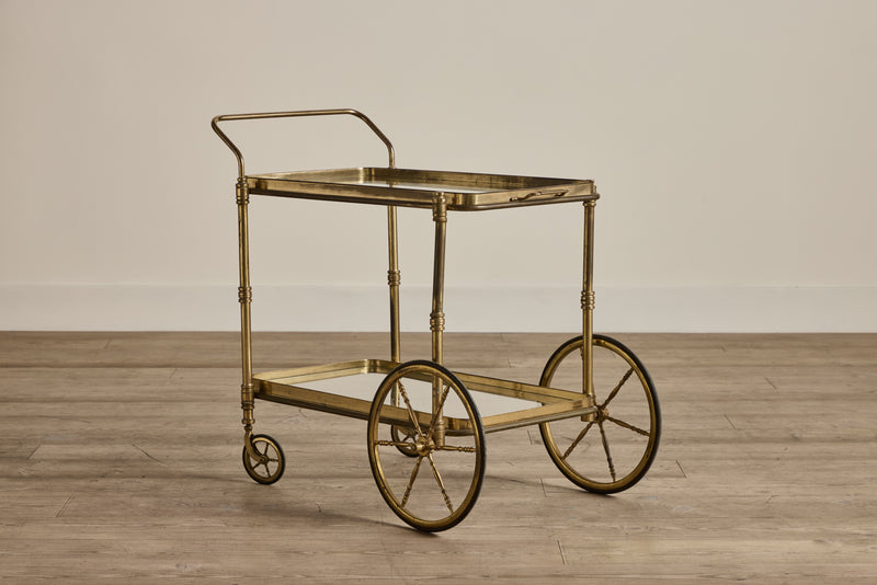 Mid Century Brass Bar Cart (LA)