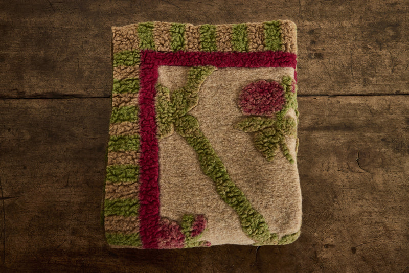 Wool Throw in Green Bordeaux