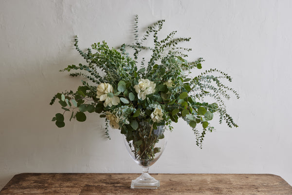 Footed Glass Floral Vase