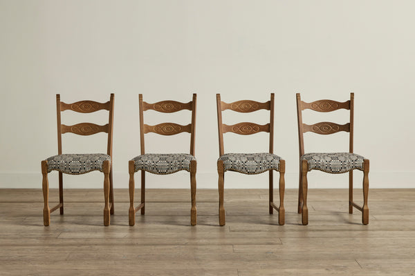 Set of 4 Carved Dining Chairs