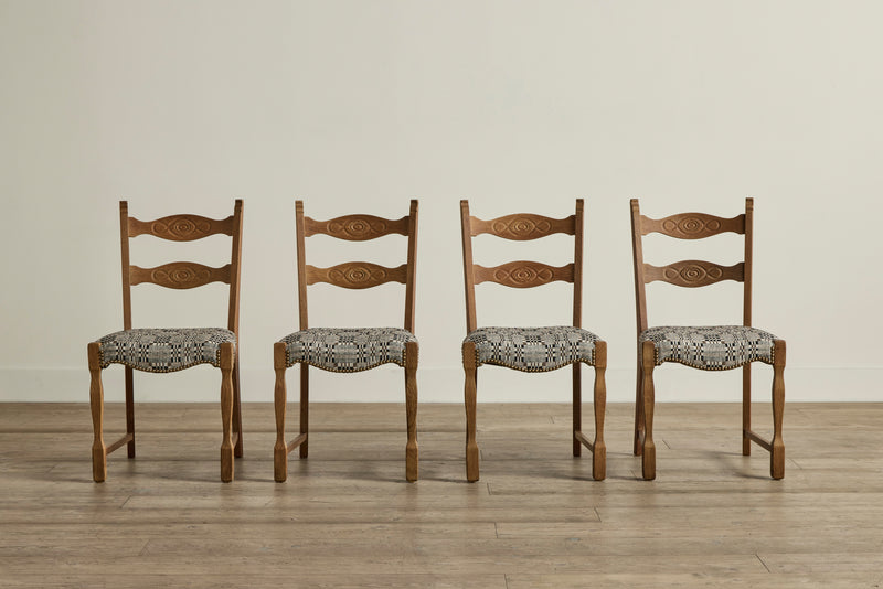 Set of 4 Carved Dining Chairs