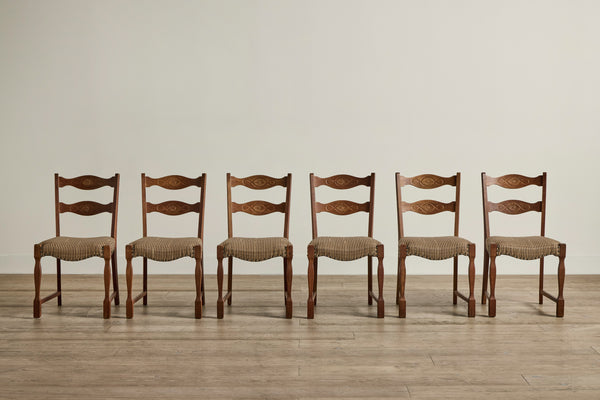 Set of 6 Carved Dining Chairs