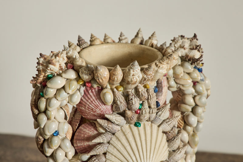 Folk Art Shell Jug
