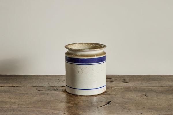 French Blue Stripe Crock
