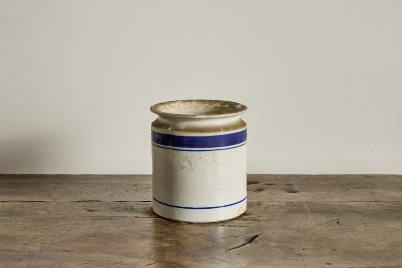 French Blue Stripe Crock
