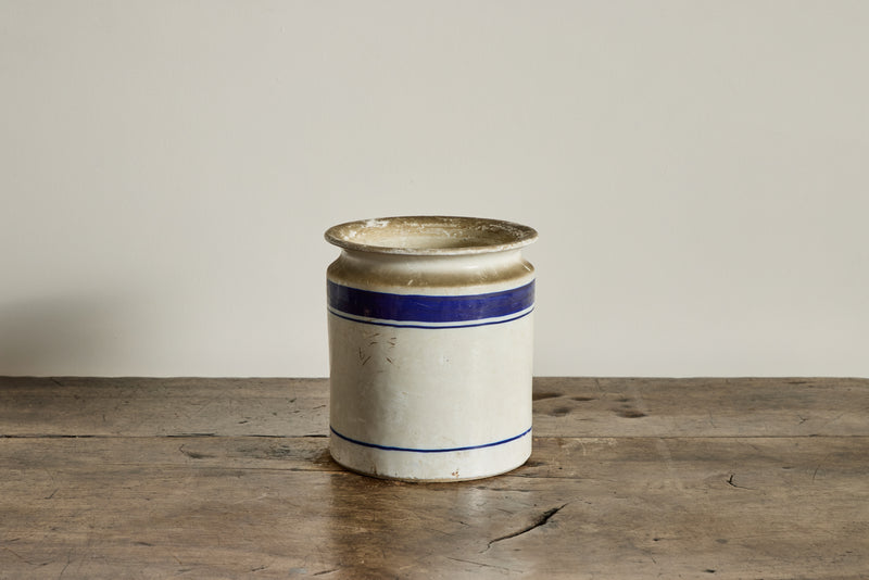 French Blue Stripe Crock
