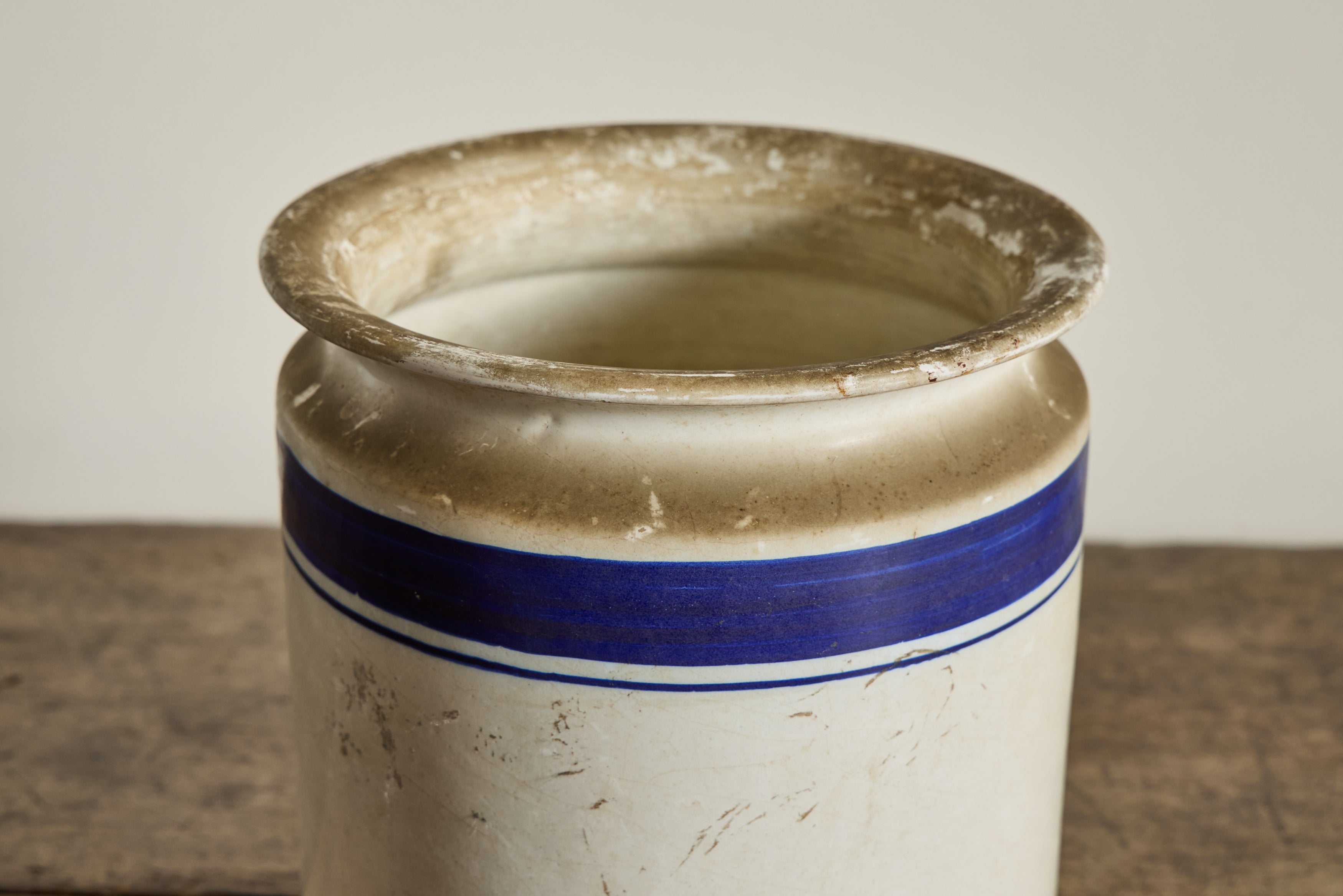 French Blue Stripe Crock