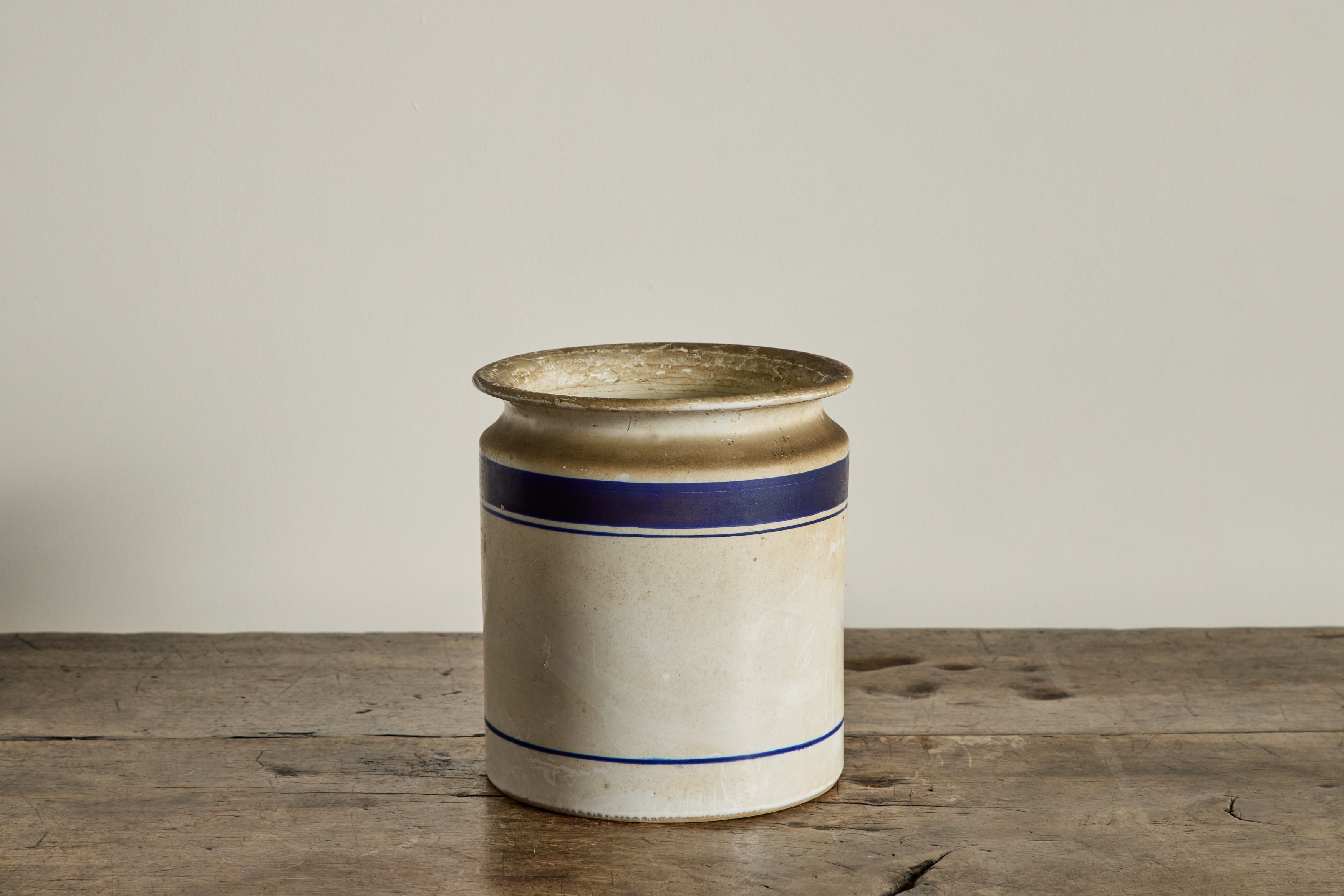 French Blue Stripe Crock