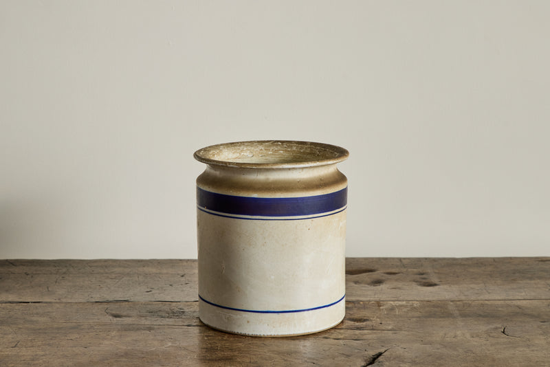 French Blue Stripe Crock