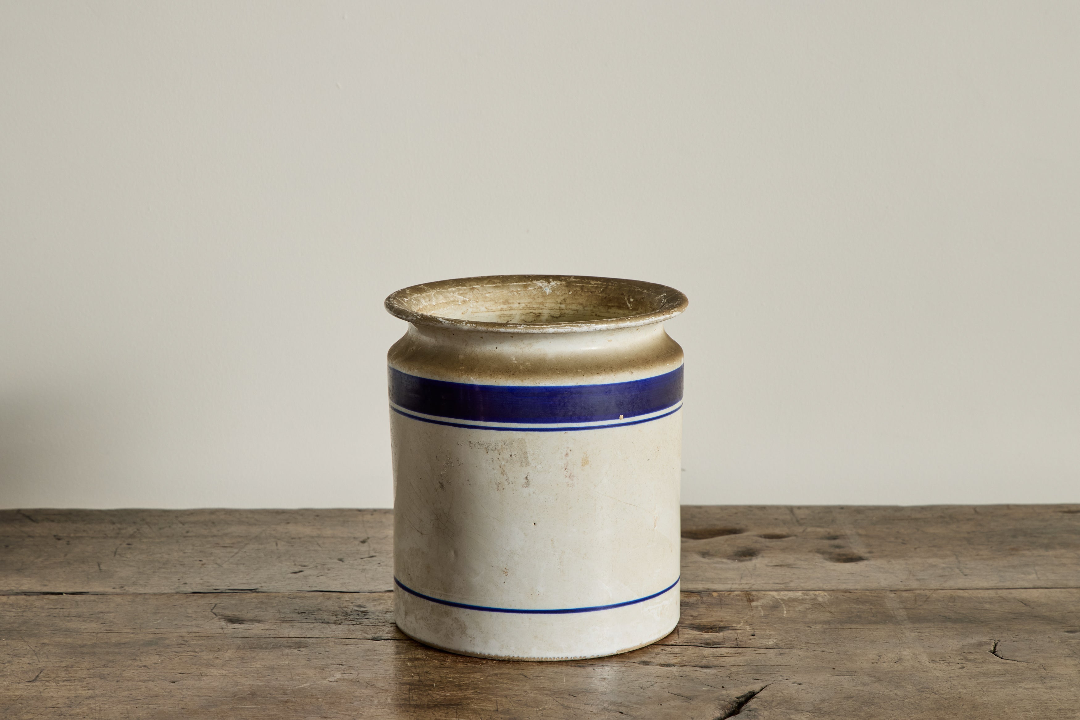 French Blue Stripe Crock