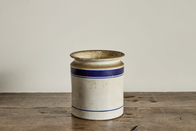 French Blue Stripe Crock