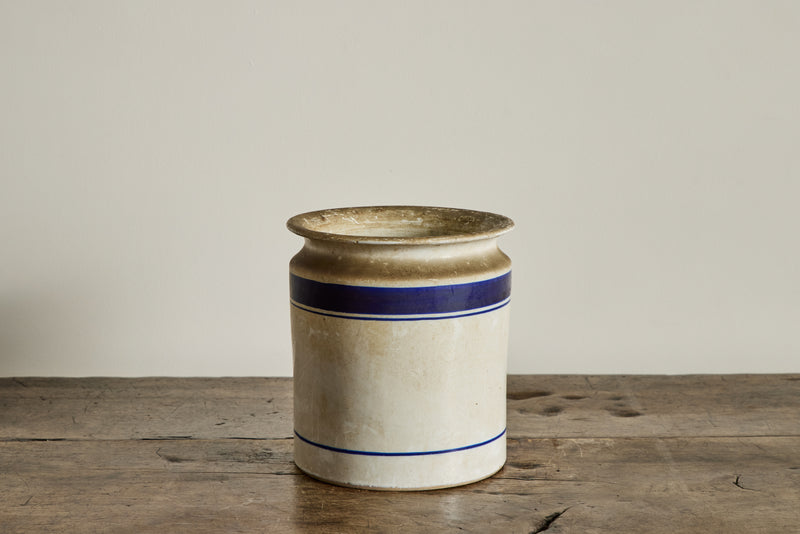 French Blue Stripe Crock