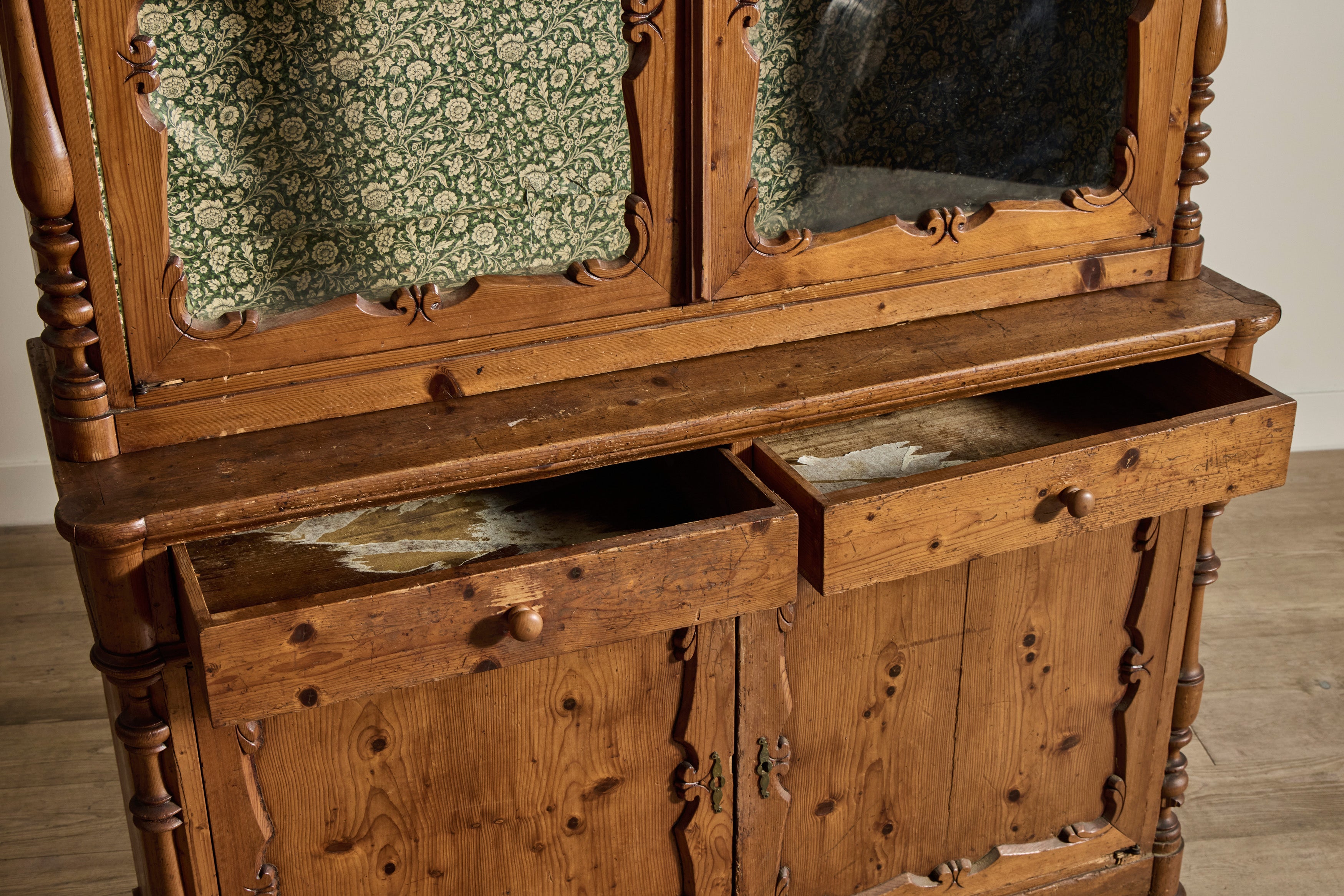 Tall Italian Pine Cabinet