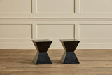 Pair of Black Geometric Side Tables