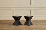 Pair of Black Geometric Side Tables