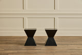 Pair of Black Geometric Side Tables