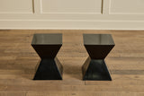Pair of Black Geometric Side Tables