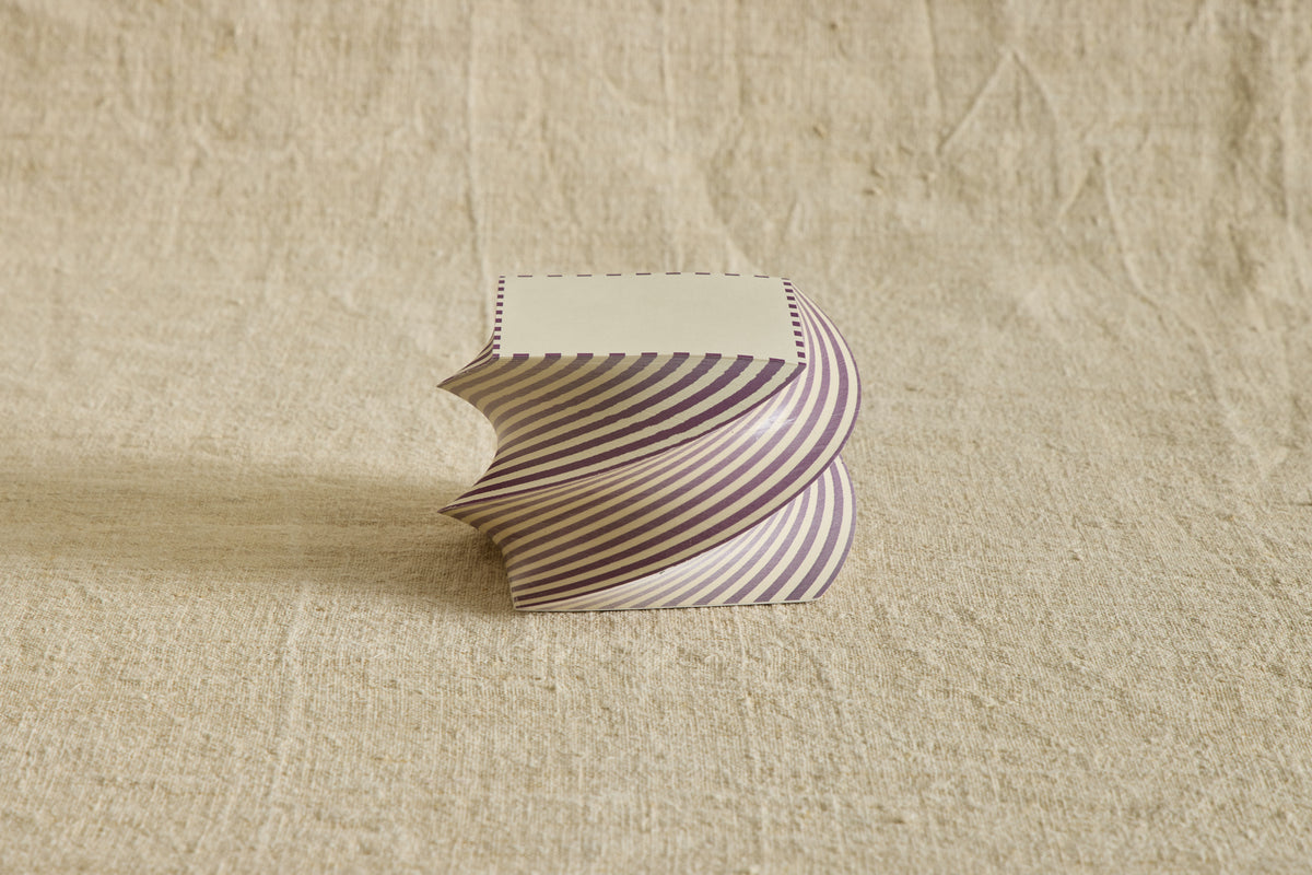Dash Stripe Spiral Notepad in Purple & Ivory