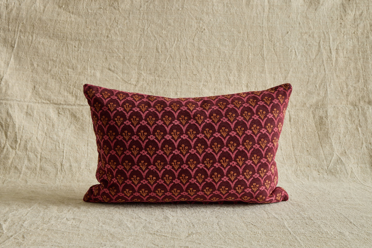 Susan Deliss Pillow in Pomona Plum/Burnt Orange