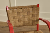 Red Painted Rush Chair