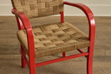 Red Painted Rush Chair