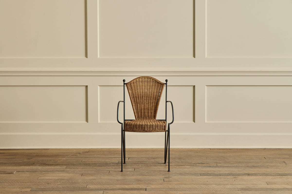 Set of 6 Iron & Wicker Chairs