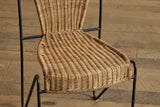 Set of 6 Iron & Wicker Chairs
