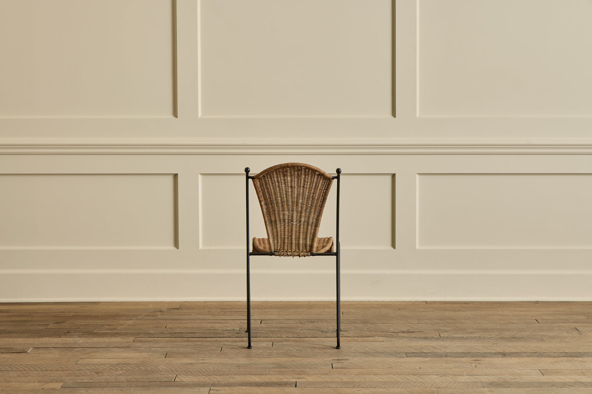 Set of 6 Iron & Wicker Chairs