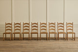 Set of 8 Ladder Back Rush Chairs