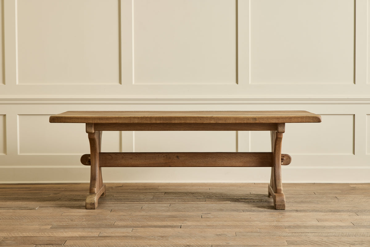VTG OAK TRESTLE DINING TABLE