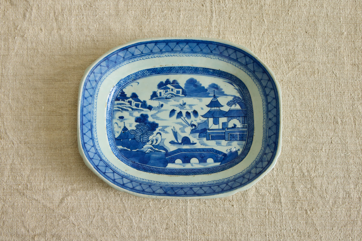 VTG BLUE CANTON PLATTER NO. 1