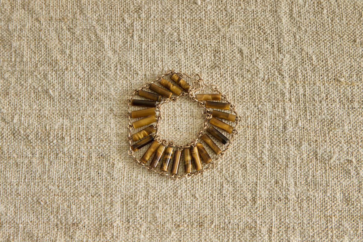 1960s Tiger's Eye Link Bracelet
