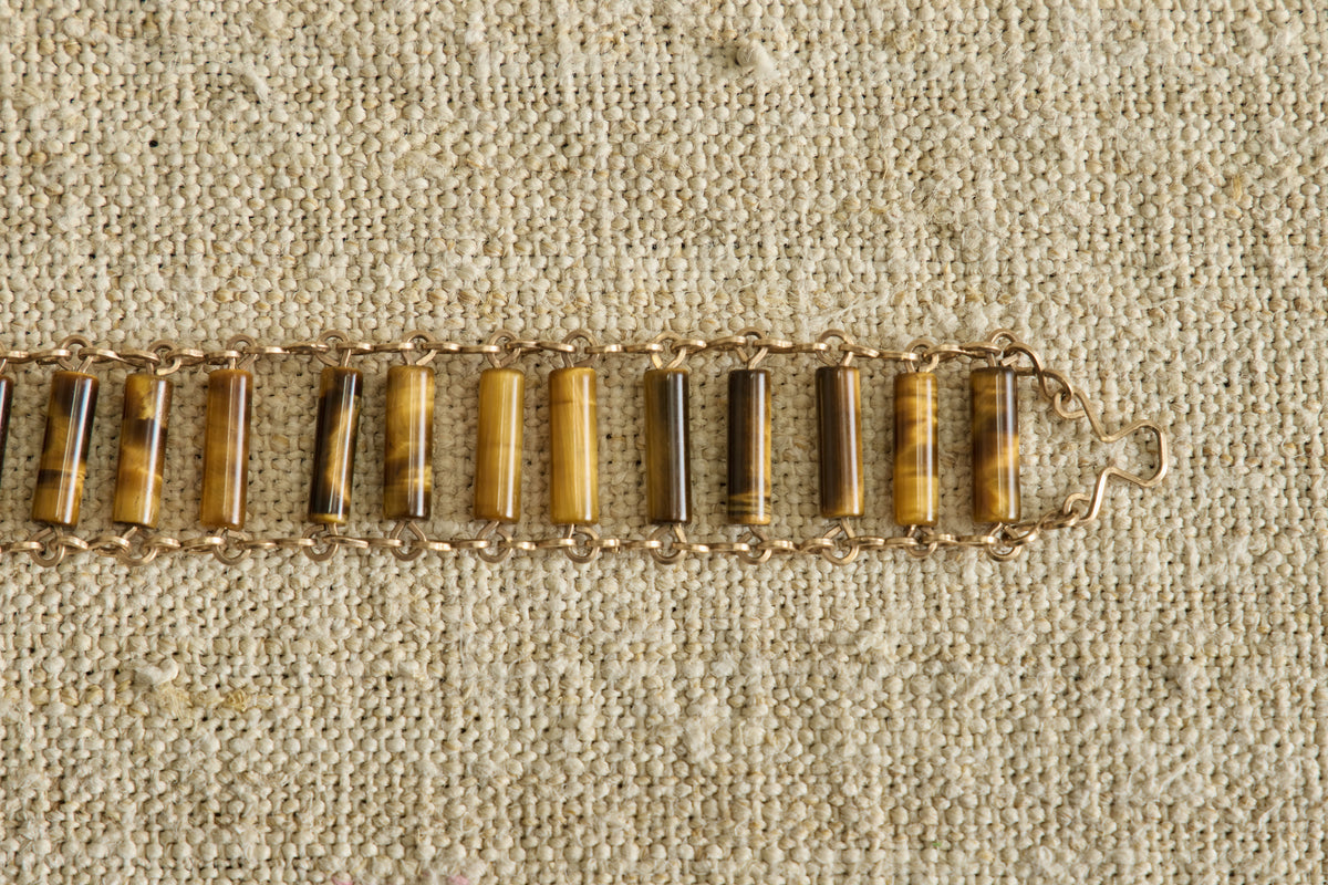 1960s Tiger's Eye Link Bracelet