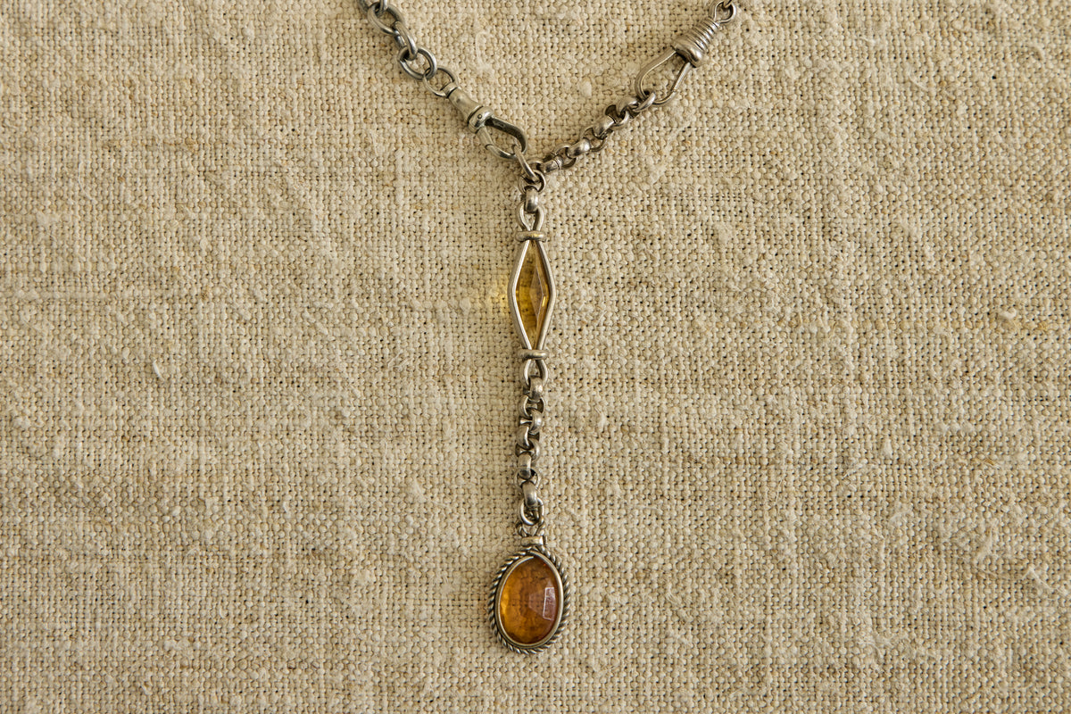 19th Century Necklace with Citrine Drop